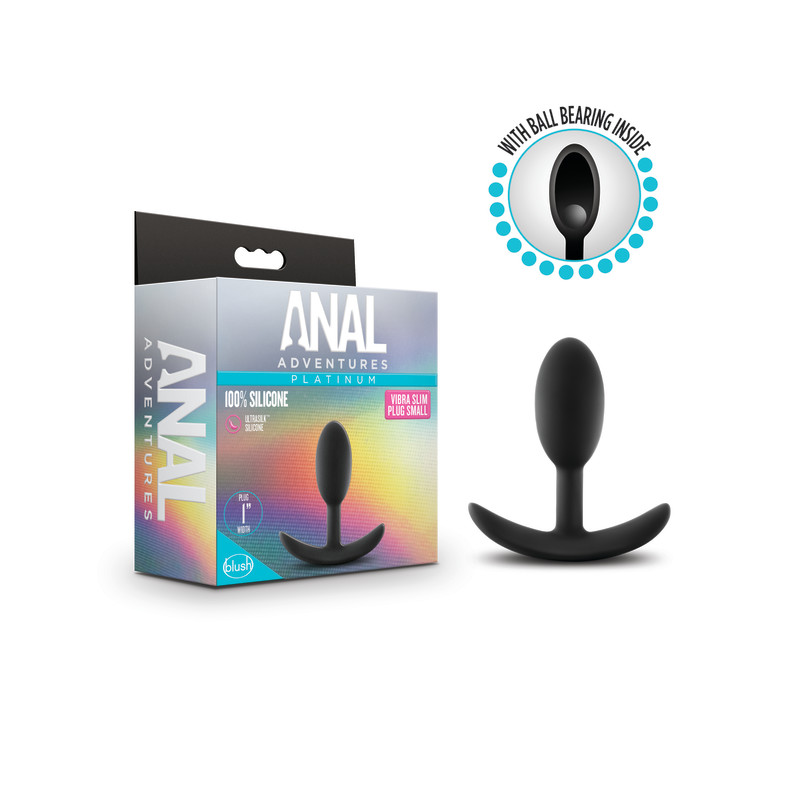 Anal Adventures Platinum Vibra Slim Plug - Small